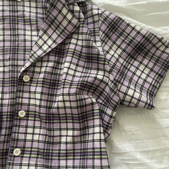 stripe pattern cropped button down - Picture 4 of 4